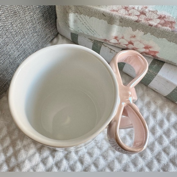 New Trendy Pink Bow Iridescent Textured Ceramic Coffee Tea Mug Cup 12oz w/ Box - Picture 8 of 10